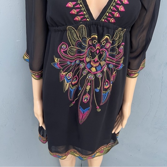 Flying Tomato Bohemian Beach Sun Dress Tribal Ethnic Style Retro Embroid… - Picture 4 of 10